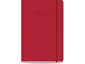 Ημερολόγιο ημερήσιο The Writing Fields All Times 320 17x24cm 2024 ημιεύκαμπτo εξώφυλλο από ματ δερματίνη κόκκινο